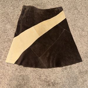 -Vintage 100% Leather Skirt-